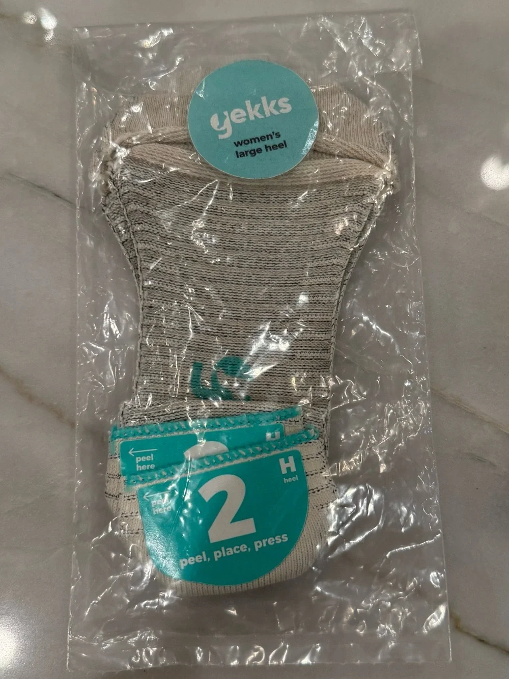 NWT ⛱️Yekks - Beige Adhesive No-Show High Heel Socks - L